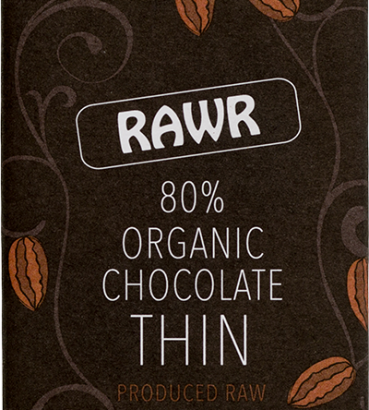 Rawr Bio Nyers Fekete Csokoládé 80% 'THIN' 30g
