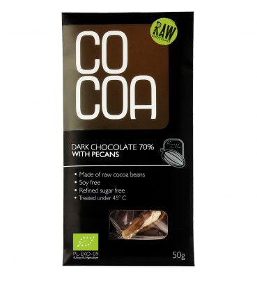COCOA bio nyers Fekete csokoládé PEKÁNDIÓVAL
